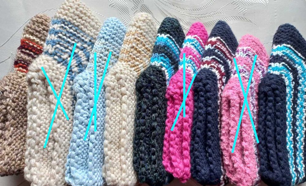 Топли домашно плетени дамски, младежки и детски терлици