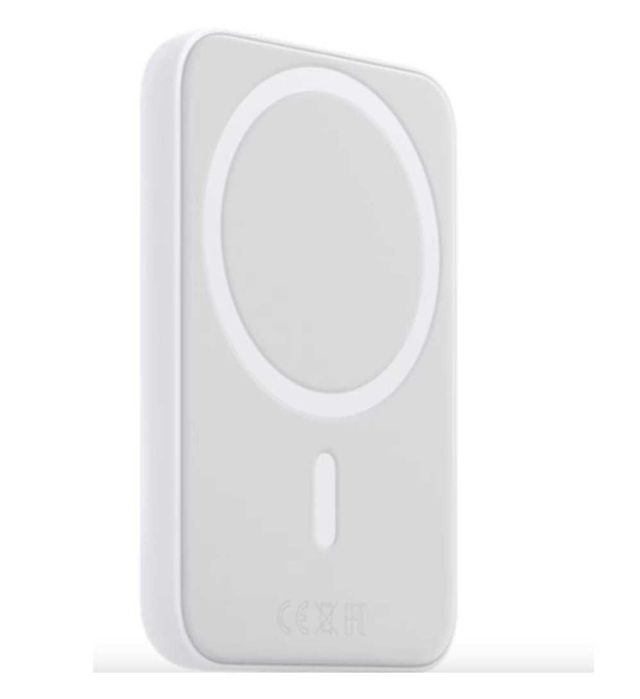 Baterie externa MagSafe 5000mAh, 15W, wireless pentru iPhone, alba