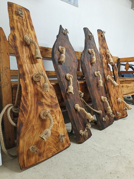 Candelabru rustic lemn nuc ,cires ,stejar