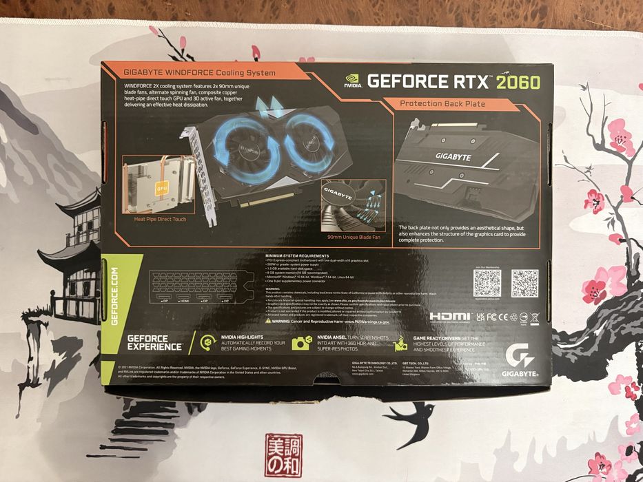 Видеокарта RTX 2060 Gigabyte GDDR6 6GB с коробкой