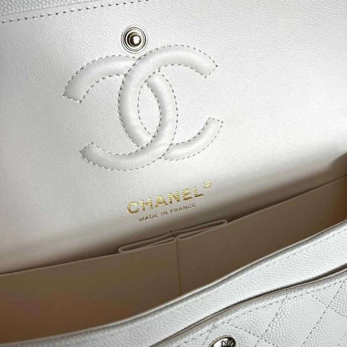 Geantă Chanel din Piele Albă, Poseta Chanel din Piele Granulată