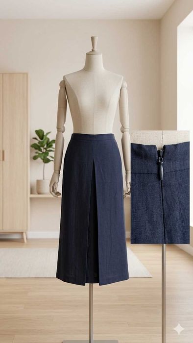 Fustă GANT Midi Elegantă - Albastru Marin (Navy) - Mărimea 40
