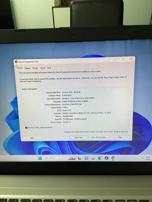 Laptop Asus.