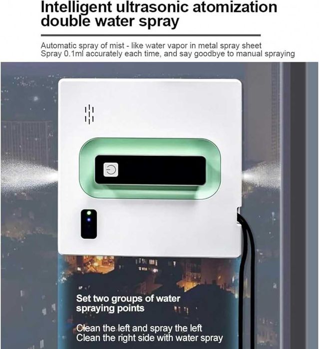 Робот за почистване на прозорци Voltz,72W,всумак. мощност-2500Ра,Wi-Fi