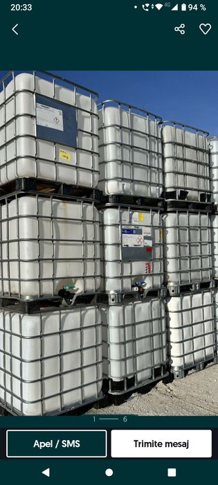 Bazin 1000L negru butoaie detașabile