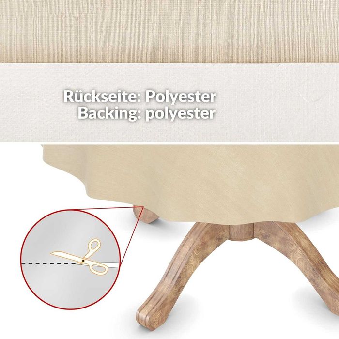 Покривка за маса от мушама, която може да се пере, кръгла или правоъг.