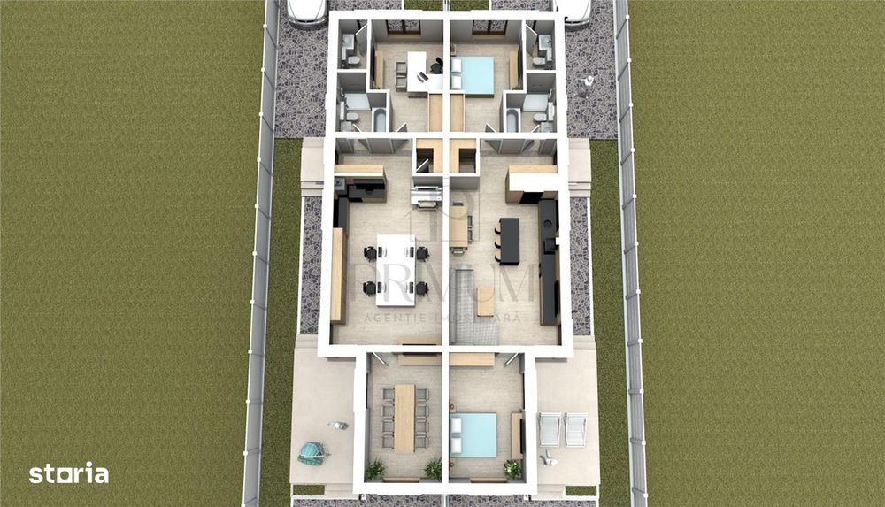 Duplex 3 camere - 100 metri de asfalt - Personalizare interioara