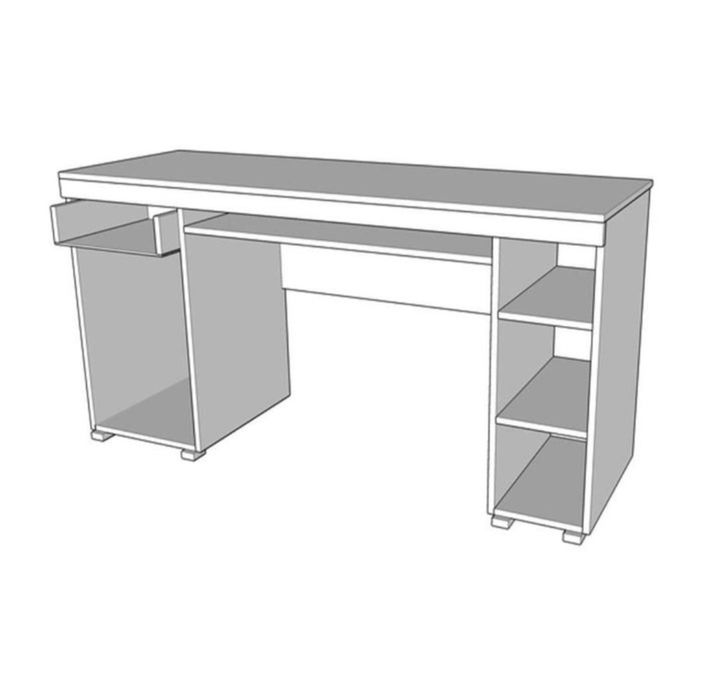Birou calculator cu sertare / Stejar Sonoma / 145 x 65.5 x 75.5 cm