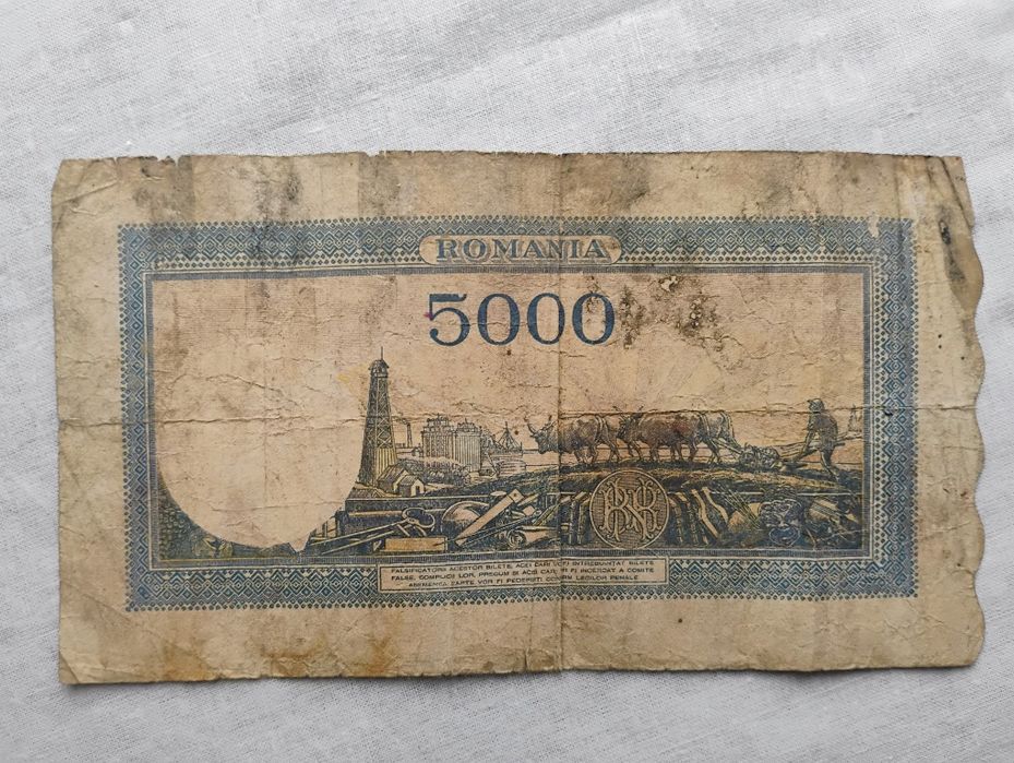 Vând bancnotă 5000 lei 1944