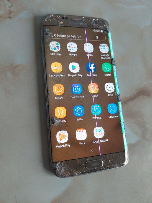 Vând Samsung Galaxy S7 Edge Gold spart, perfect funcțional /poze reale