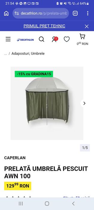 Umbrela caperlan xl cu paravan