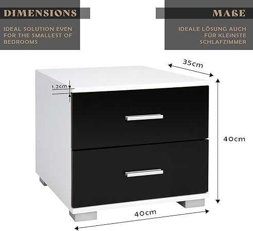 Miadomodo® Комплект от 2 нощни шкафчета, 40 x 40 x 35 cm,