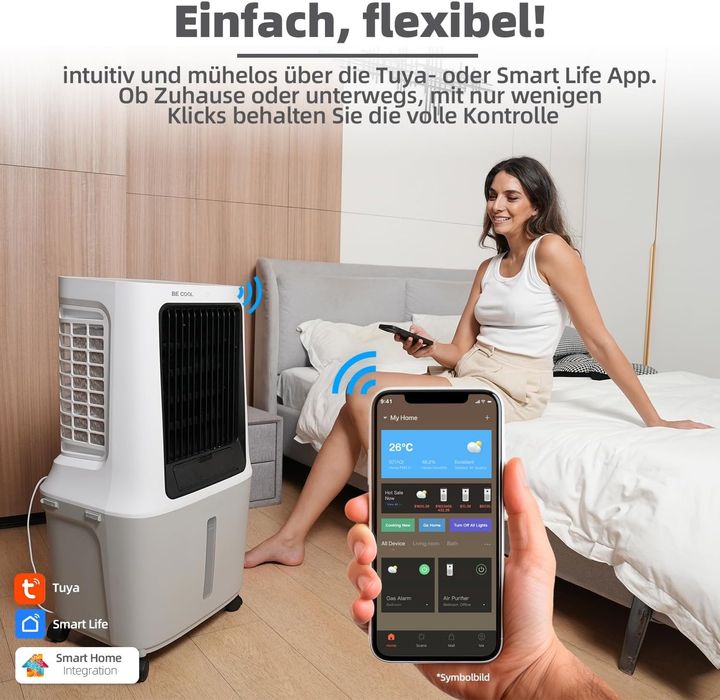 Мобилен охладител за въздух 2в1, 30 литра, WiFi управление, BE COOL
