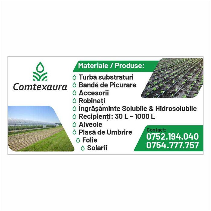 Turba substrat profesional; ingrasaminte; irigatii picurare