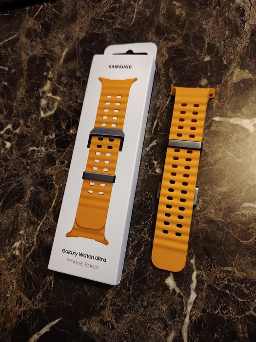 Curea smartwatch Samsung Marine Band pentru Galaxy Watch Ultra, Orange