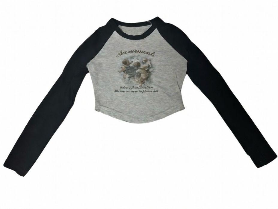 Лонгслив серо-черный