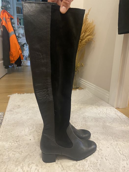 Cizme lungi zara, piele, marimea 36