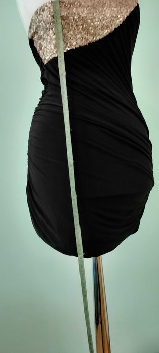 Официална къса рокля с пайети/камъни