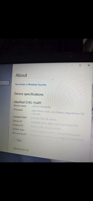 Laptop Lenovo IdeaPad s145 ca nou adus din uk