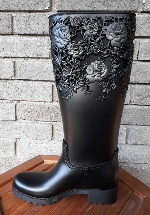 Melissa Гумени термо ботуши с 3D флорален дизайн нови