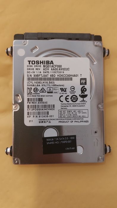 HDD laptop SATA 2.5inch 500GB Toshiba NOU