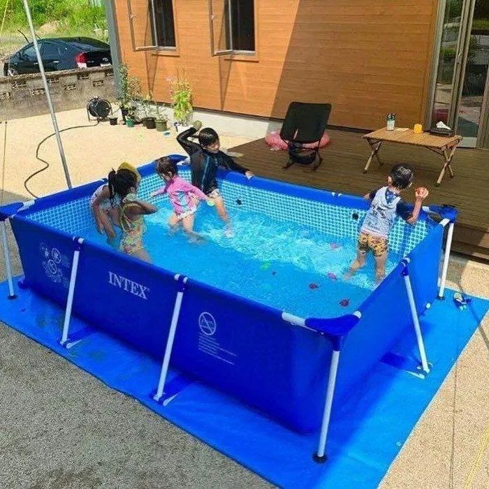 Каркасный бассейн 300×200×75 INTEX прямоугольный басейн стойка бассейн