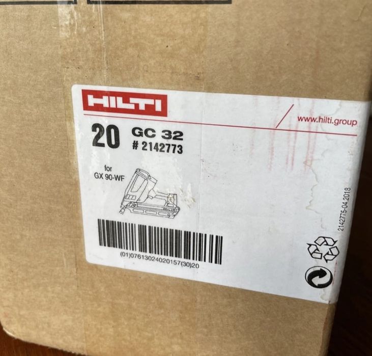 Оригинални Hilti GX 90  Хилти GC 32 газов флакон за пистолет за пирони