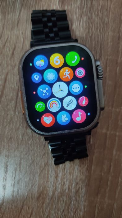 IWatch Люкс серого цвета, ремешок чёрный