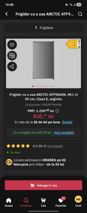 Vând frigider mic arctic