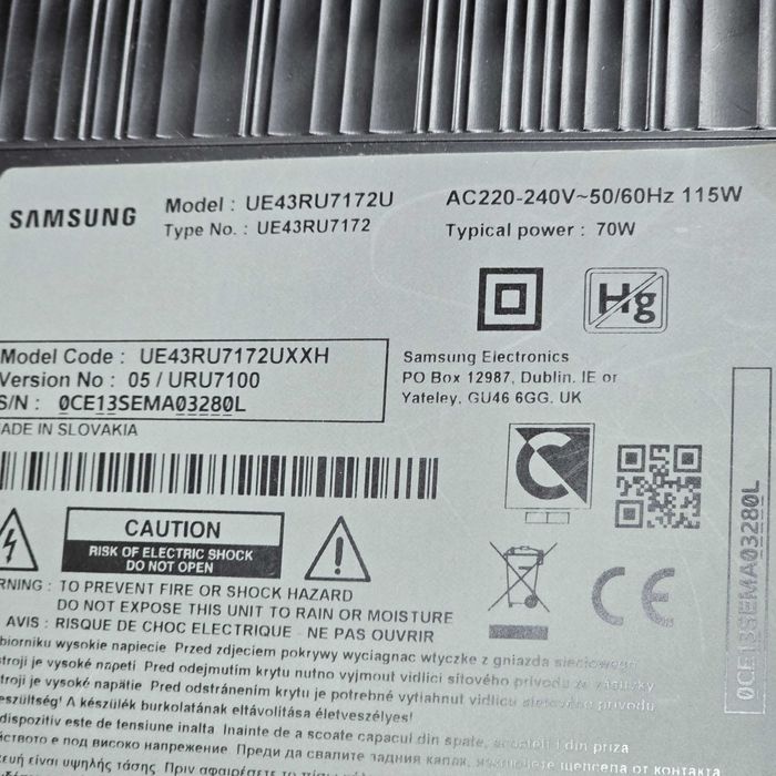 TV Samsung model UE43RU7172U module electronice