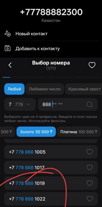 VIP Платина Номер Ксел