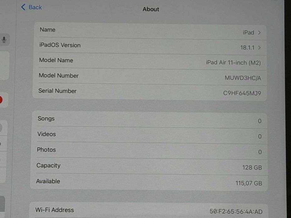 Гаранция! Apple iPad Air 11 M2 2024 128GB-100% BH