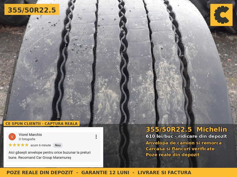 Anvelope Cauciucuri 355/50R22.5 355/50 R22.5 355/50-22.5 355 50 R22.5 35550225 355/50R22 Michelin Camion Remorca Cap Tractor SH Second Hand OFERTA