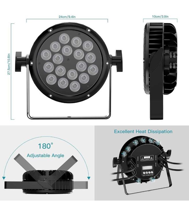 DMX 18 x 18W Водоустойчиви LED Par светлини RGBW IP67 7500lm