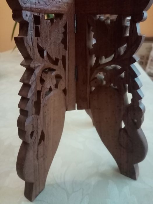 Дърворезба много стара дъб, поставка сгъваема, за блюда, плата, вази и