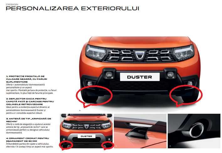 Deflectoare bara fata Duster 2