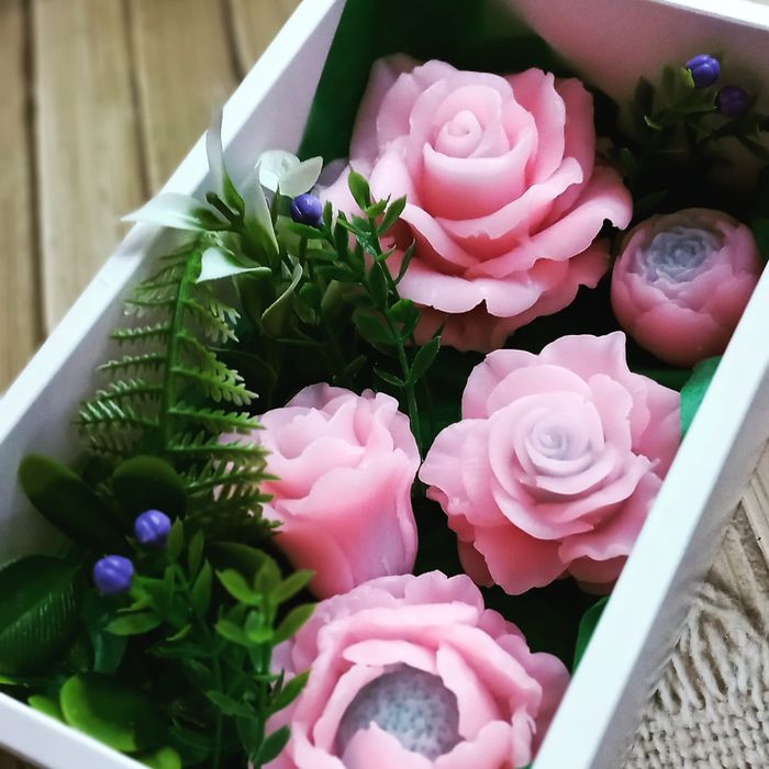 Мыло ручной работы Букеты Тюльпан, Розы, Пионы, Лилии, Подсолнухи