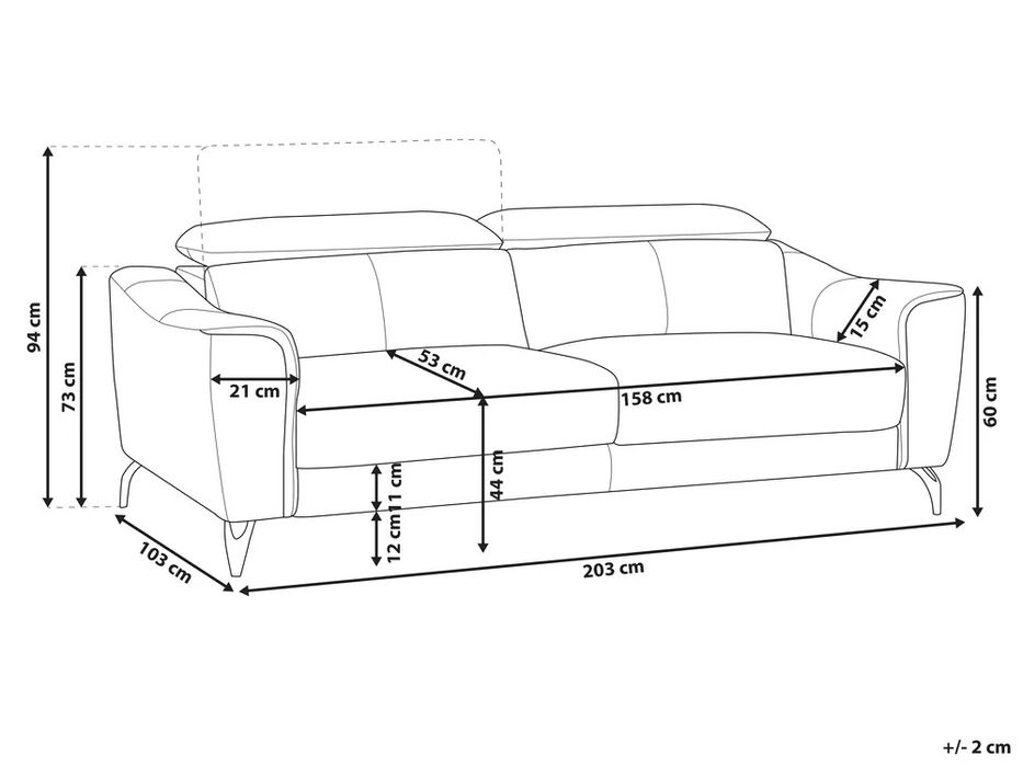 NOU Canapea 3 locuri NARWIK, piele naturală, maro auriu