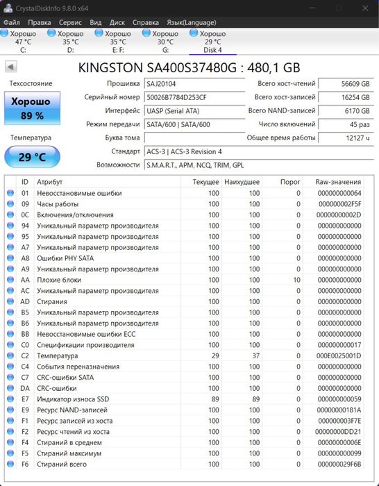 SSD 480Gb Kingston