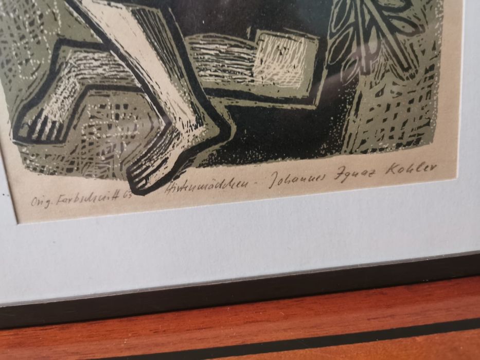 Антикварна картина Овчарка Йоханес Игуас Колер Johannes Iguaz Kohler