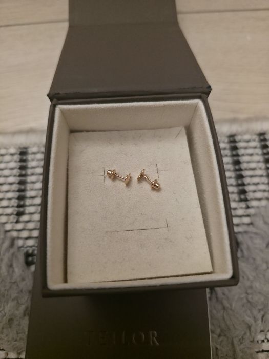 Cercei aur roz Teilor 14 K cu zirconii