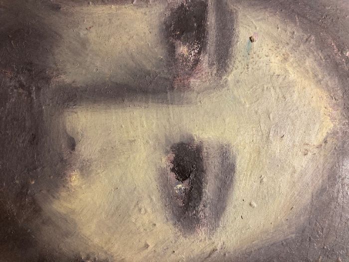 Tablou vechi romanesc, lucrare cu tema sacra.