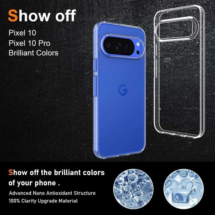 Прозрачен силиконов гръб Crystal за Pixel 10, Pixel 10 Pro XL, 10 Pro