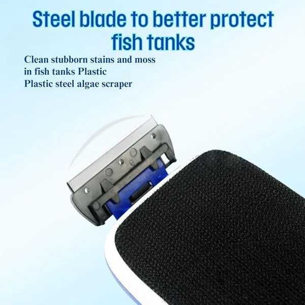 Магнитна стъргалка за водорасли за аквариум с държач и острие Sobo glass cleaner.