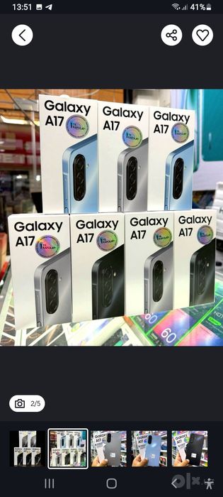 Samsung A17 madellari  qora ,seri, ko‘k ranglaridan bor .yangi hamyon