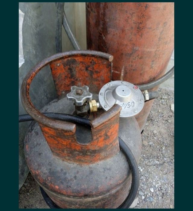 Газ балон ПОЛНЫЙ С ГАЗОМ резбовой винтельный с редуктором