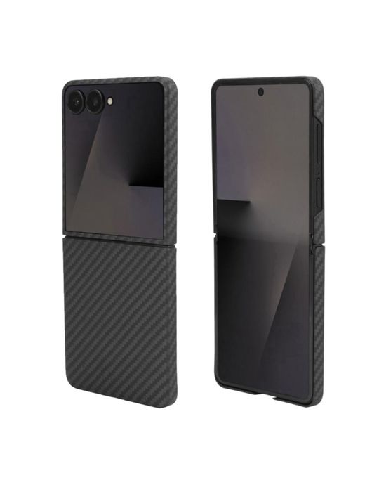 Husa Imitatoie Carbon Hard Plastic Fata + Spate - Samsung Z FLIP 4 5 7