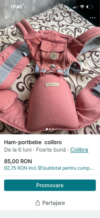 Ham colibro potrivit pt 6-24 luni