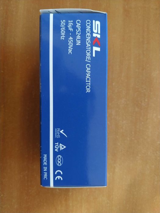 Стартов/работен кондензатор за пералня, 16 uF, 450 VAC, тип CBB60