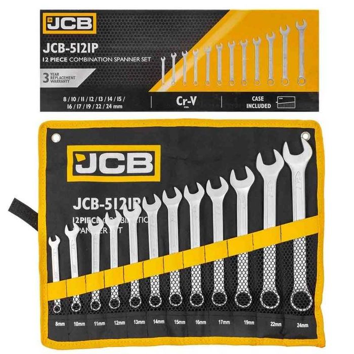 Made in Germany! Комплект звездогаечни ключове JCB 12 бр, 8-24мм